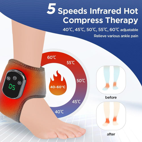 Novella™ 3-in-1 Electric Ankle Massager 5 Level Heating Vibration