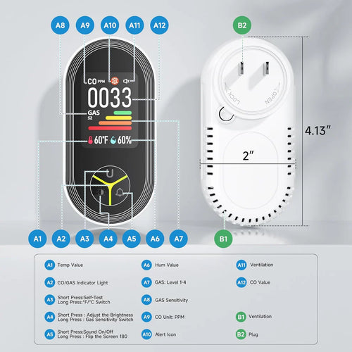 Premium Portable Gas & Carbon Monoxide Detector
