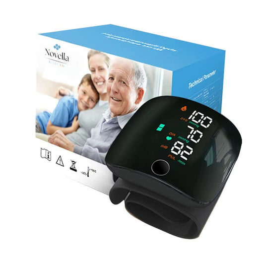 Novella Health clinical grade wrist blood pressure monitor with box